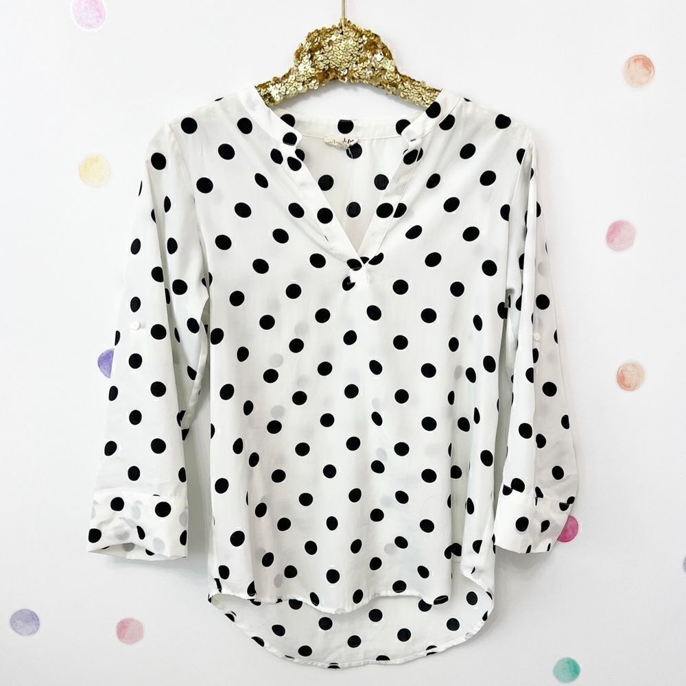 White Polka dot Top
